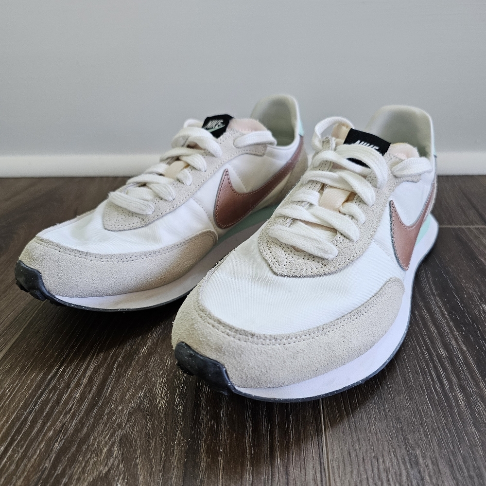 Nike Waffle Trainer 2 GS 'White Mint Copper Youth Sz 6.5Y #DC6477 102 - Picture 10 of 16